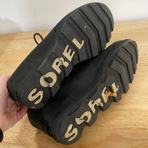 Sorel Women's Joan of Arctic Wedge II Leather Lace Up Boot Black 9.5 - Picture 7 of 10